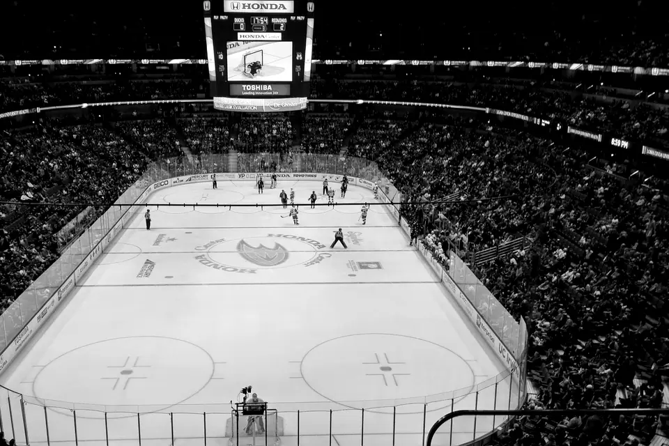 Anaheim Ducks game at Honda Center, seen from the upper bowl