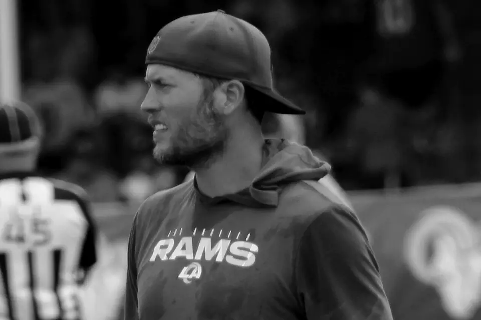 Rams quarterback Matthew Stafford at training camp
